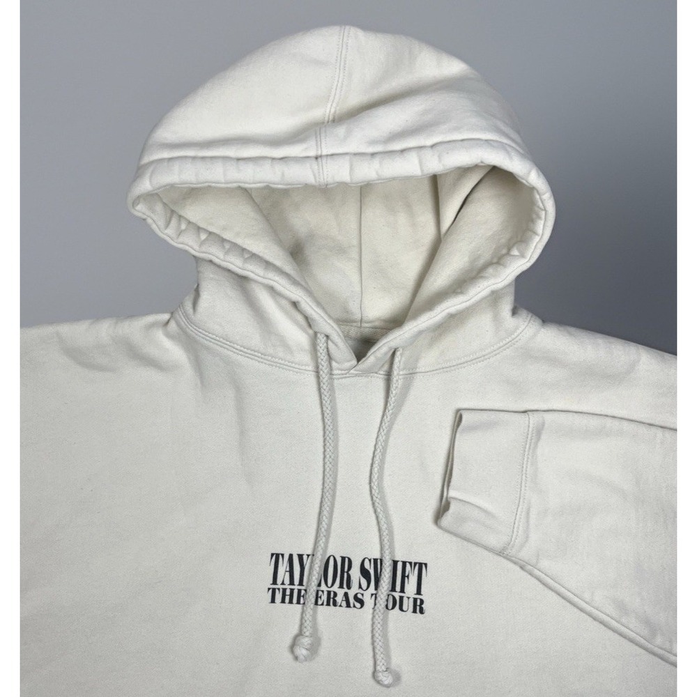 Taylor Swift The Eras Tour Official Merch Ivory Fleece Hoodie Pullover XL